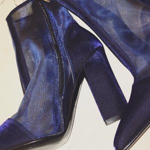 Versace mesh clear transparent blue ankle bootie曆